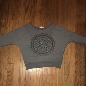 three quarter length sleeve, cropped sweater